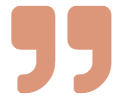 A pair of stylized quotation marks in a muted brown color.